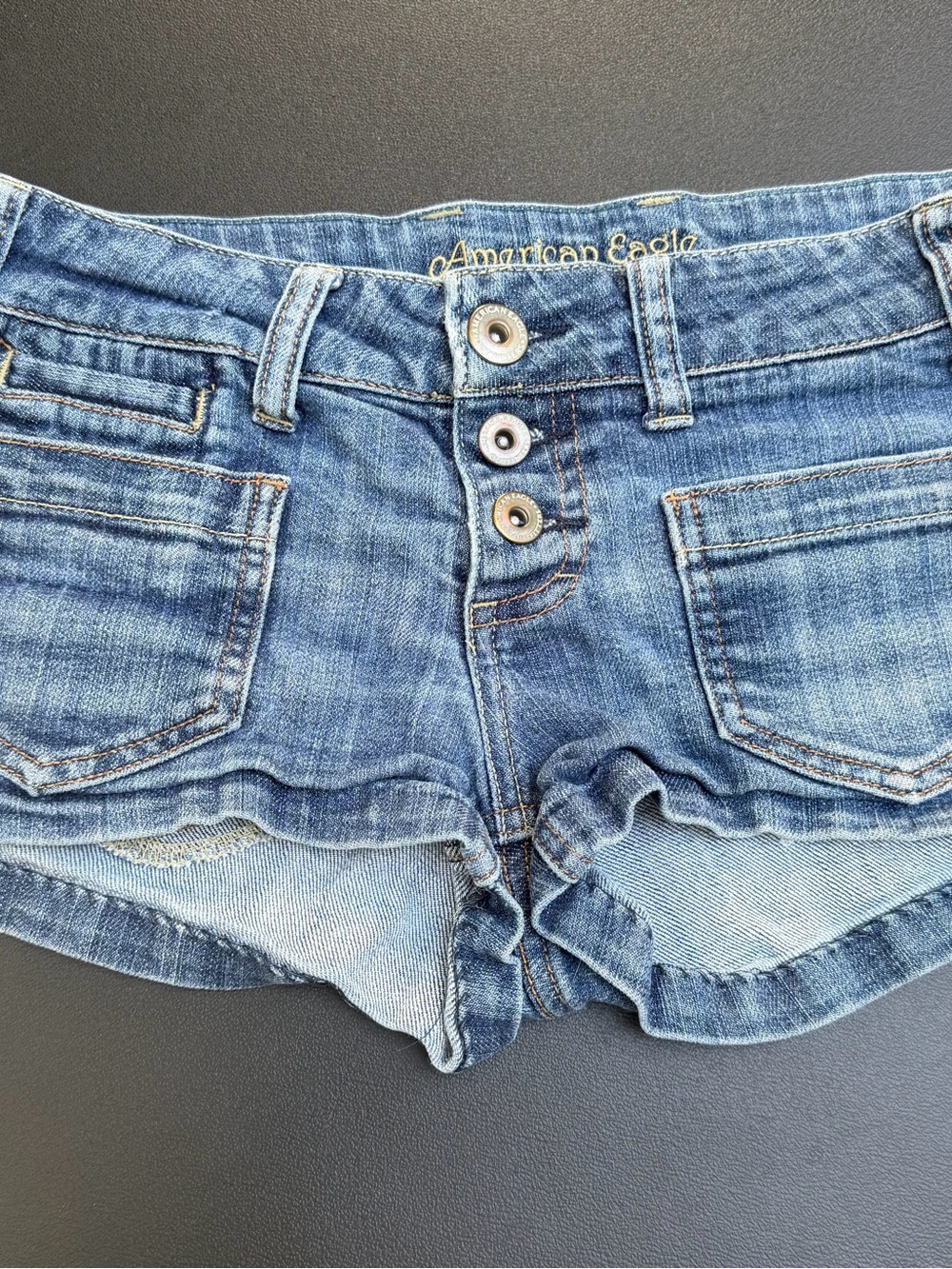 Y2K American Eagle Outfitters Blue Denim Low-Rise Women's Shorts
